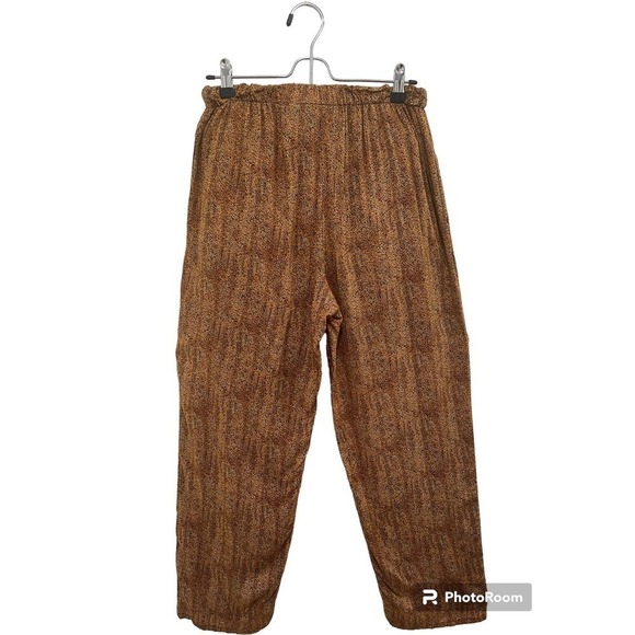 Vintage California Krush Boho Hippie 100% Rayon Pants M animal Print - Picture 3 of 8